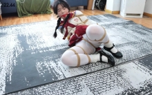 模特自选绑法 完成挑战 丝袜 堵嘴 胸缚 高手缚 白丝 眼罩 蒙眼 后手缚 帆布鞋 蕾丝 白袜 折腿缚 M腿 捆绑 闻脚 日式后缚